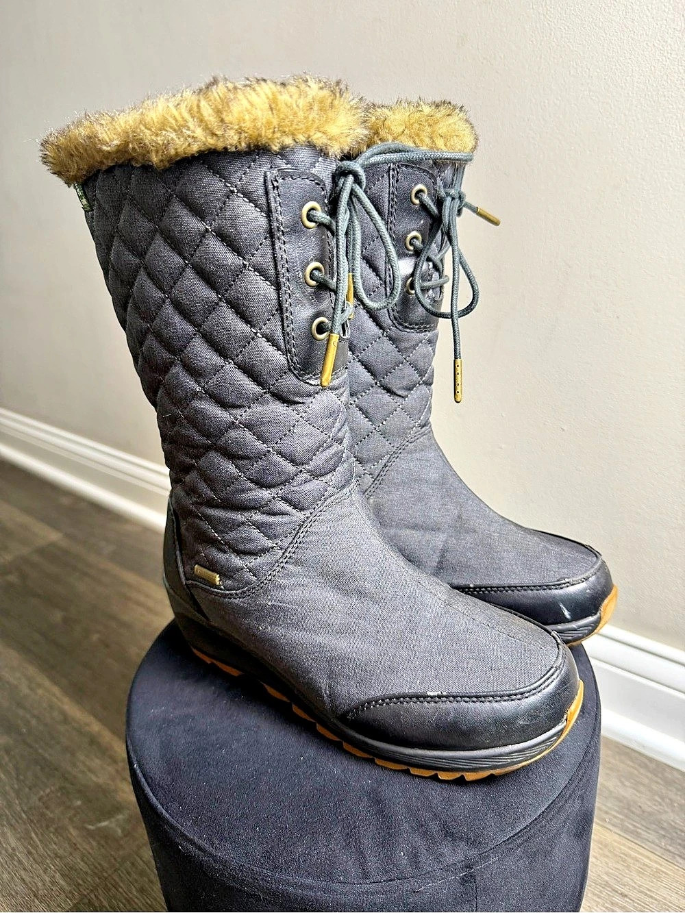 Sorel Plateauzip Waterproof Quilted Boots Gray US 7